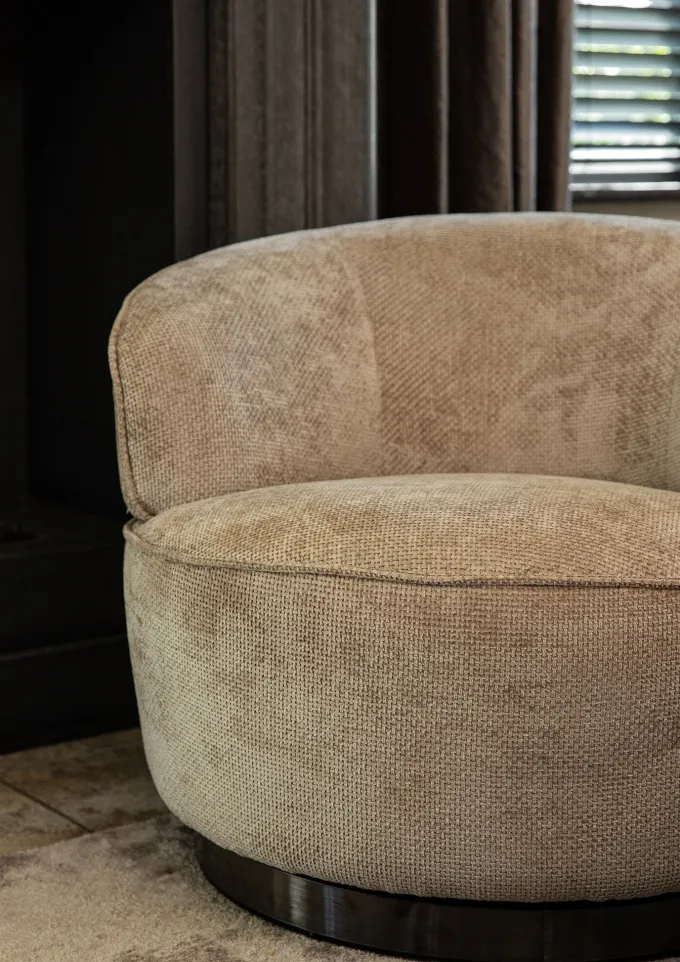 PTMD Draaibare Fauteuil Filou Beige Eden