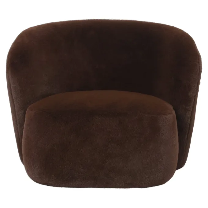 PTMD Fauteuil Aphrodite fur donkerbruin
