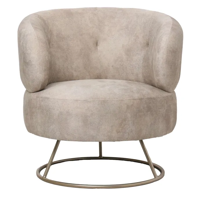PTMD Fauteuil Carice Beige met gouden onderstel