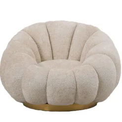 PTMD Fauteuil Daisy Euphoria Cream - Draaibare Luxe Stoel