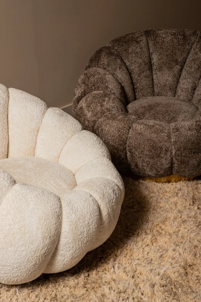 PTMD Fauteuil Daisy Euphoria Cream - Draaibare Luxe Stoel