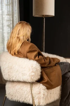 PTMD Fauteuil Hair Cream met champagne kleurige poten
