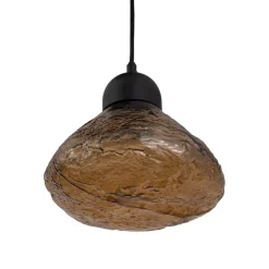 PTMD Hanglamp Anna Brown textured glass met 5 lampen groot