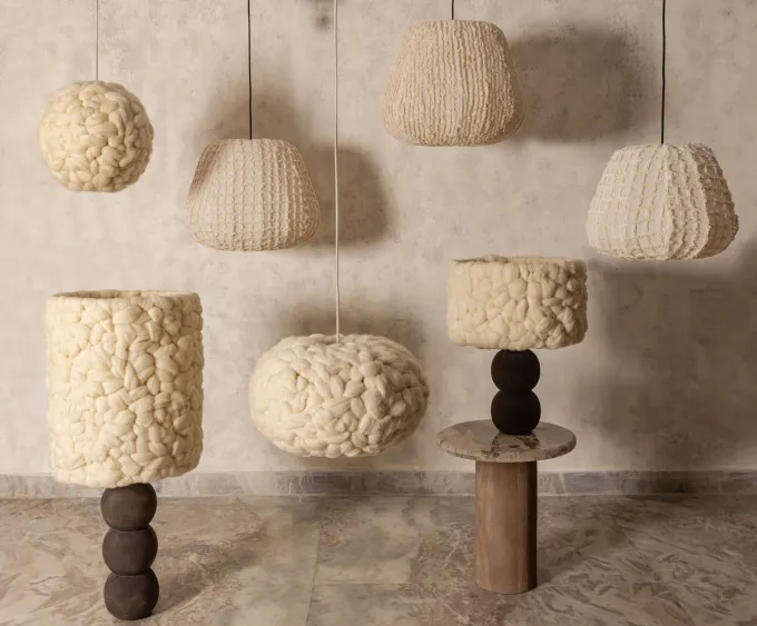 PTMD Hanglamp Tayma Creme Striped S