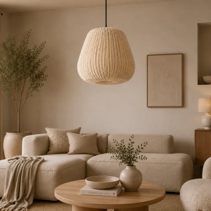 PTMD Hanglamp Tayma Creme Striped S