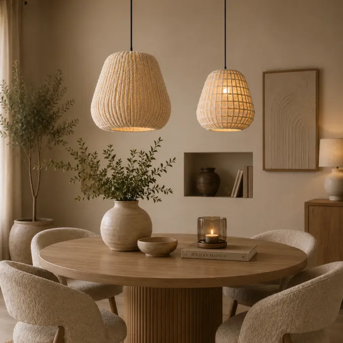 PTMD Hanglamp Tayma Creme Striped L