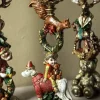 PTMD Kandelaar Kerst Rood met eekhoorn en hond