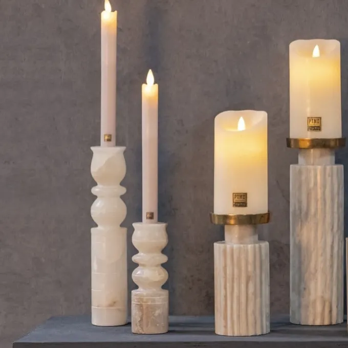 PTMD Kandelaar Libra Naturel alabaster layers L