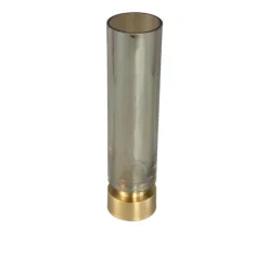PTMD Kandelaar / Vaas Morrible Amber round glas hoog