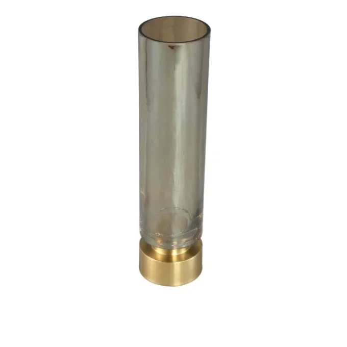 PTMD Kandelaar / Vaas Morrible Amber round glas hoog