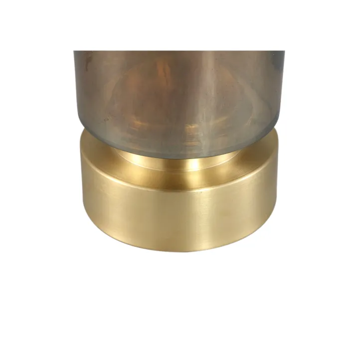 PTMD Kandelaar / Vaas Morrible Amber round glas laag