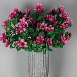 PTMD Kunstbloem roze azalea met bladeren
