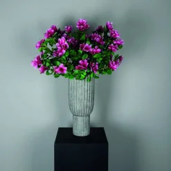 PTMD Kunstbloem roze azalea met bladeren