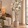 PTMD Kunstboom Magnolia wit in zwarte pot 173 cm hoog