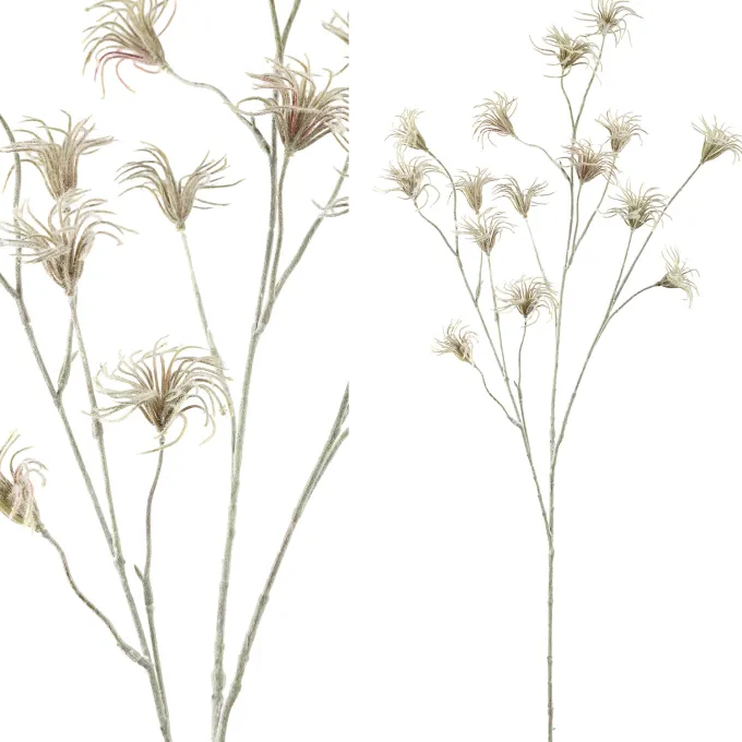 PTMD Kunsttak Garden Flower green clematis seed spray