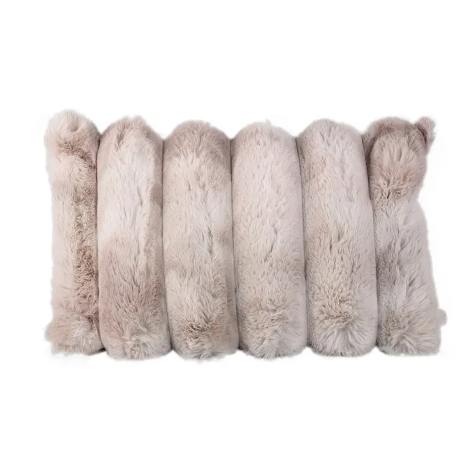 PTMD Kussen Divvo Beige brede rib rechthoekig
