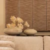 PTMD Kussen Divvo Beige brede rib vierkant