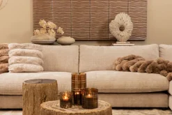 PTMD Kussen Divvo Beige brede rib vierkant