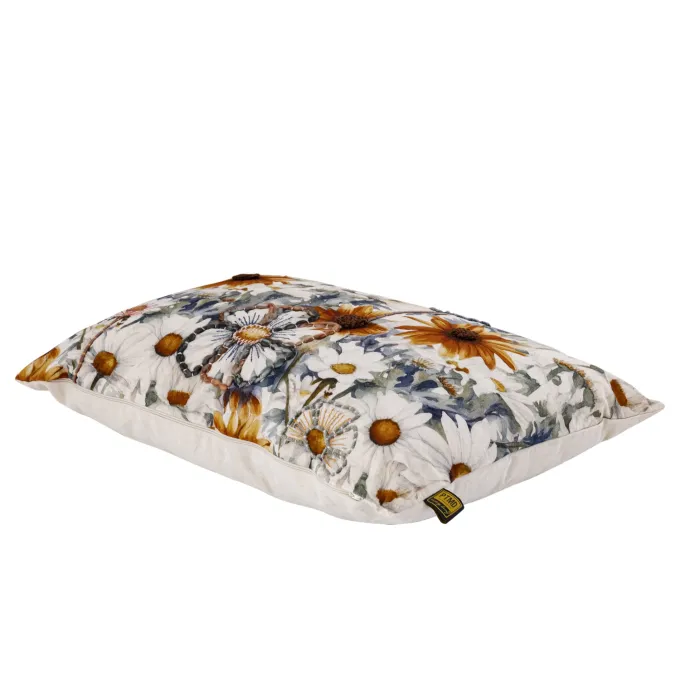 PTMD Kussen Helenor Naturel rechthoek met bloemen