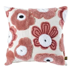 PTMD Kussen Primuse bloemen roze vierkant