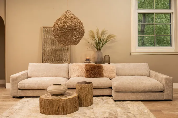 PTMD Kussen Rexx Beige vierkant