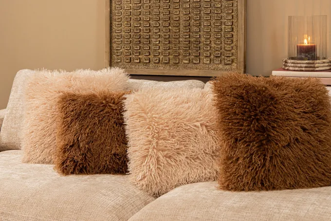 PTMD Kussen Rexx Beige vierkant