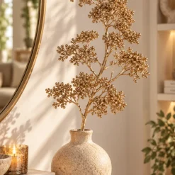 PTMD Leaves Plant metallic goud - Luxe kunstplant in goud