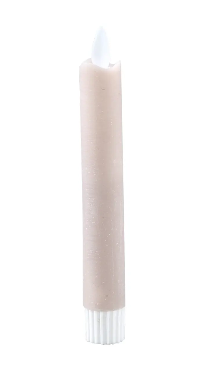 PTMD LED Dinerkaars rustiek beige beweegbare vlam 2 stuks - kort model
