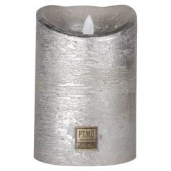 PTMD LED licht kaars metallic taupe met beweegbare vlam XS