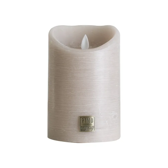 PTMD LED Licht Kaars rustiek beige met beweegbare vlam - Diverse afmetingen