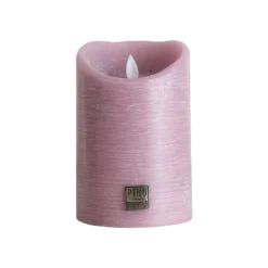 PTMD LED Licht Kaars rustiek roze met beweegbare vlam M