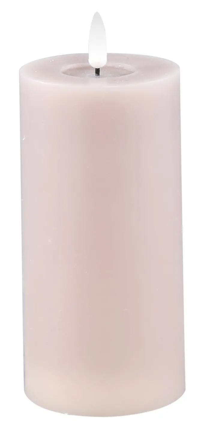 PTMD LED Licht Kaars smooth beige met beweegbare vlam M