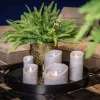 PTMD LED Licht Kaars suede grey met beweegbare vlam