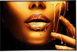 PTMD Melani Glass Schilderij Vrouw met Gouden Gezicht - 120x80 cm