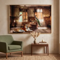 PTMD Melani Glass schilderij verlaten huis