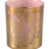 PTMD Melody Goud glazen theelicht roze bloem