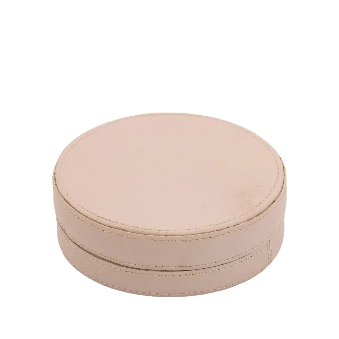 PTMD Onderzetter Delcia Beige vegan leer Set van 6
