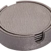 PTMD Onderzetters Rafal Champagne vegan leer coaster rond