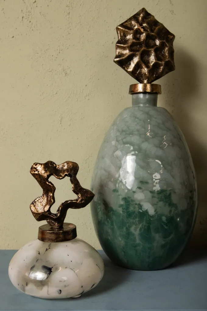 PTMD Ornament Maryan Parelvormig met aluminium deksel S