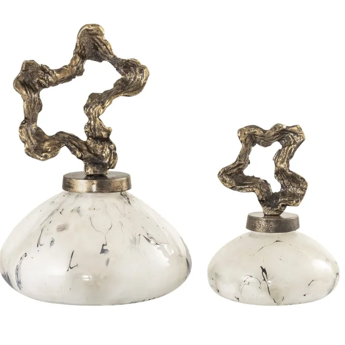 PTMD Ornament Maryan Parelvormig met aluminium deksel S