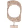 PTMD Ornament Monah Beige gegoten aluminium op travertin voet L