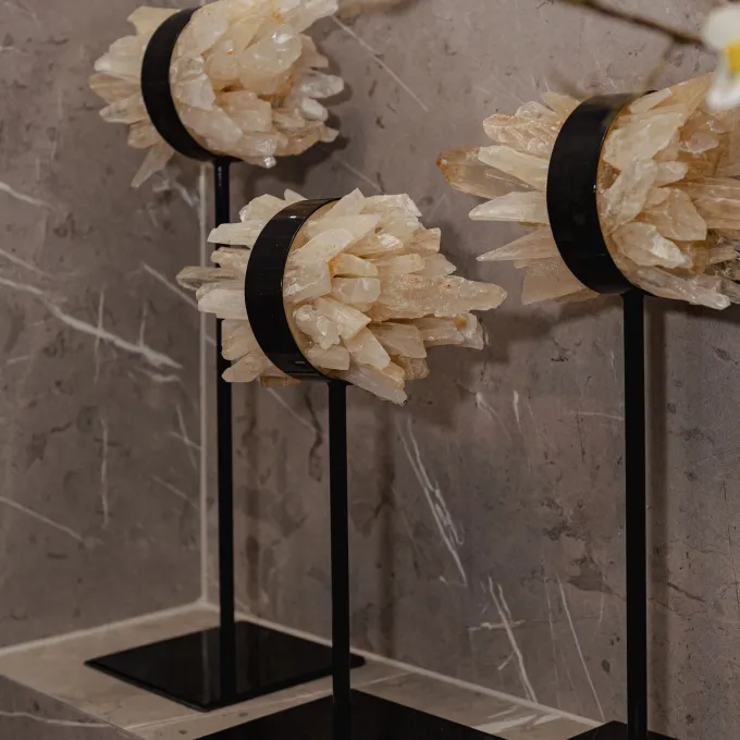 PTMD Ornament Yerin Naturel mineraal Quartz cluster - maat S