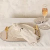 PTMD Placemat Delcia Beige vegan leer