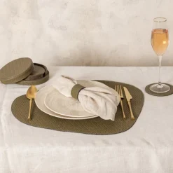PTMD Placemat Delcia Groen vegan leer