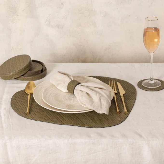 PTMD Placemat Delcia Groen vegan leer