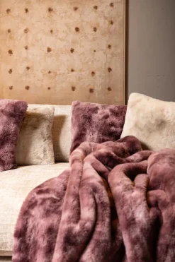PTMD Plaid Linde Burgundy faux fur in giftbox