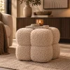PTMD Poef teddy vierkant beige