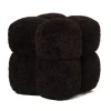 PTMD Poef teddy vierkant bruin