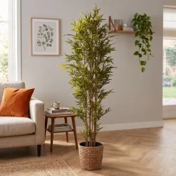 PTMD PTMD Kunstplant Bamboo Groen in Zwarte Pot L - 215 cm