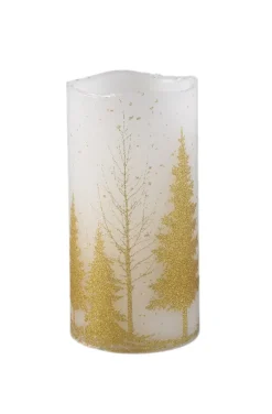 PTMD PTMD LED Kaars Goud Tree met Beweegbare Vlam L - 15 cm